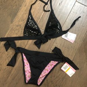 Betsey Johnson Sequin Bikini 2 piece sz SM